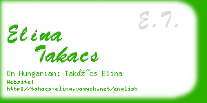 elina takacs business card